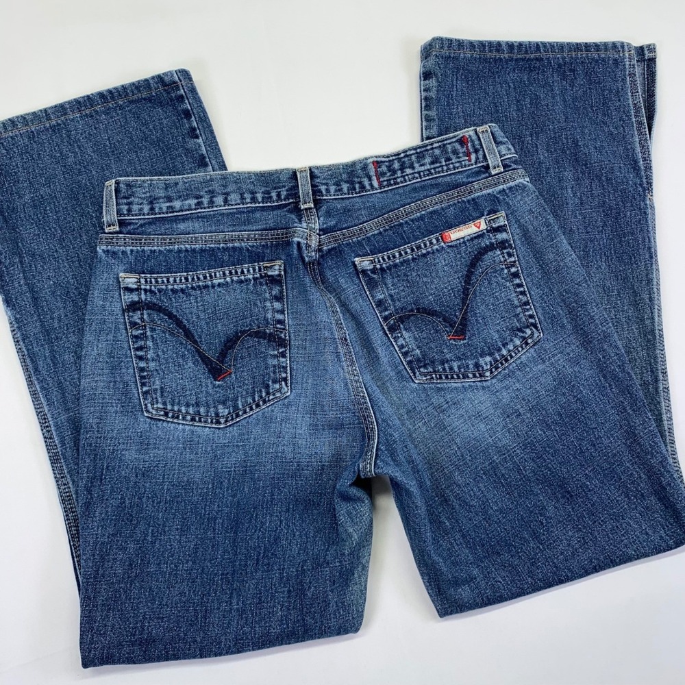 Vintage Guess Jeans USA Womens Size 31 Blue Denim‎ Flare Leg Y2K Mid Rise Jeans